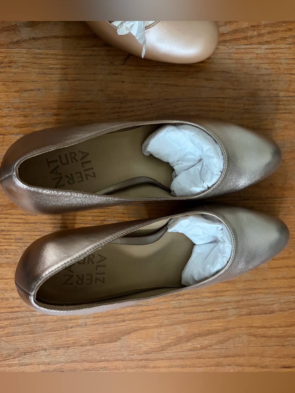 Naturalizer Metallic Rose Gold Round-Toe High Heels